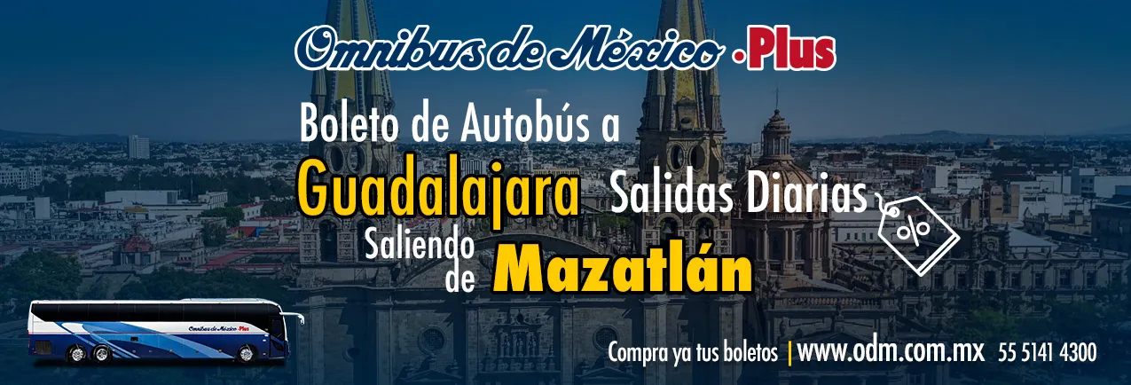 boleto de autobus de Mazatlán a Guadalajara omnibus de mexico