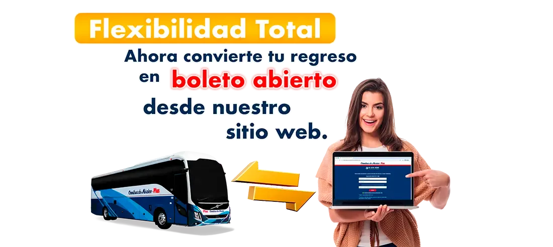 boleto de autobus omnibus de méxico con boleto abierto 