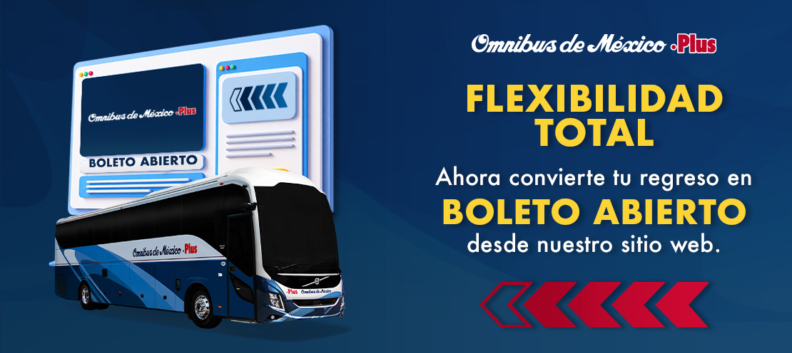 boleto de autobus omnibus de méxico con boleto abierto 